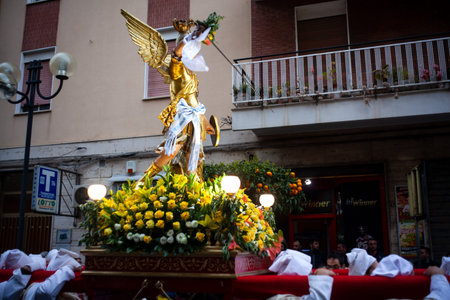 LEONFORTE, SICILY - APRIL, 19: Traditional Holy week procession on April 19, 2019