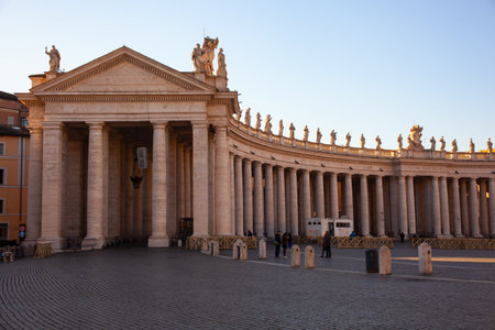 ROME, ITALY - JANUARY, 08:  View of the St. Peter's Square colonnades on January 08, 2020のeditorial素材