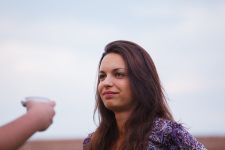 Venice, Italy - June, 03: Portrait of a Beautiful young woman during the Venice Biennale vernissage on June 03, 2011のeditorial素材