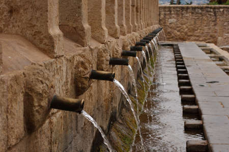 Close up of the Granfonte also called 24 cannola or abbrivatura in Leonforte, Italyの写真素材