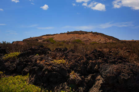 View of the lava rock of Linosa, Sicily. Italyの写真素材