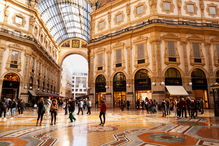 Milan, Italy - November, 04: Prada store in Galleria Vittorio Emanuele II on November 04, 2021のeditorial素材