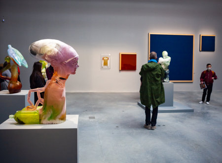 VENICE, ITALY - April 20: Andra Ursuta sculptures, Central pavilion of the 59th Venice biennale on April 20, 2022のeditorial素材