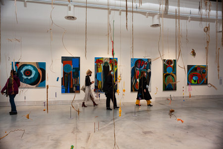 VENICE, ITALY - April 20: View of the installation titled NAUfraga by Cecilia VicuÃ±a exposed at...