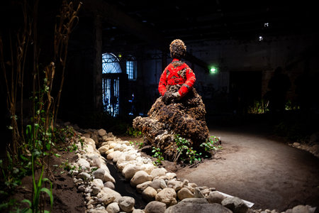 Venice, Italy - April 20: Precious Okoyomon, installation view of To See The Earth Before the End of the World, 2022, at the 59th International Art Exhibition on April 20, 2022のeditorial素材