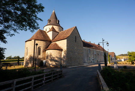 View of the Sauvelade Abbey and its church along the Chemin du Puy, Camino de Santiagoのeditorial素材