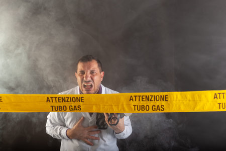 Man is suffering due to being Intoxicated by Gas Fumes during the gas leaks crisis and the...
