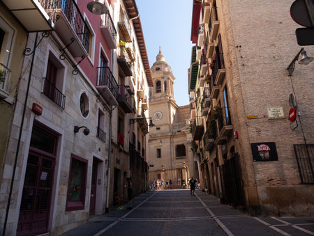 Back view of the Pamplona Cathedral of Santa Mara la Real, Navarre. Spainのeditorial素材