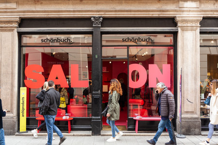 Milan, Italy - April, 23, 2023: People in the historical Brera district at Fuori Salone, during the International Design week in Milan called Salone del Mobile, Lombardy, Italy.のeditorial素材
