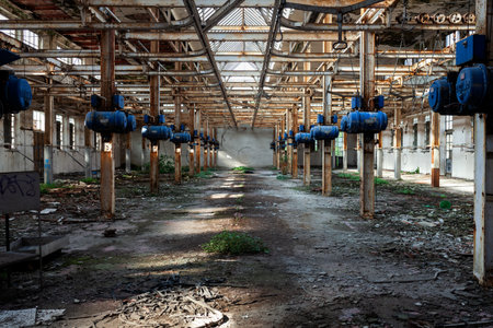 Milan, Italy - April 22, 2023: The iron roof of the Ex Mattatoio by Alcova during the Milan Design Week 2023のeditorial素材