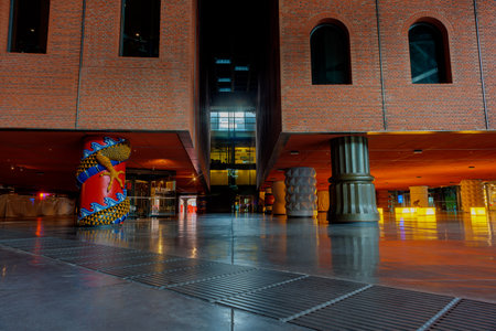 Bilbao, Spain - August 4, 2022: Azkuna Zentroa, Basque for Azkuna Centre, previously known as Alhondiga Bilbao is a multi-purpose venue designed by Philippe Starckのeditorial素材