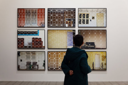 Venice, Italy - April 17, 2024: Photographs by Kiluanji Kia Henda exposed at the Arsenale during the...
