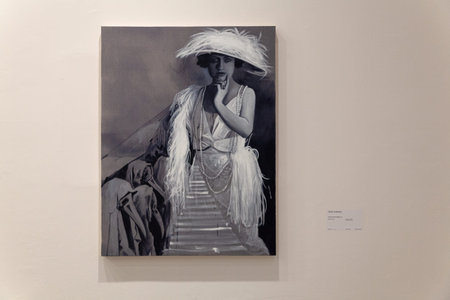 Venice, Italy - April 19, 2024: The painting of Giulia Andreani titled Pretty Vacant exposed at the...