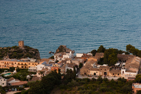 Top View of Scopello, little town near Castellammare de Golfo in province of Trapani, Sicily
