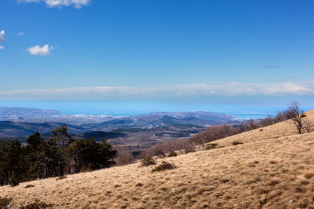 The peak of Slavnik in the spring season, Sloveniaの写真素材