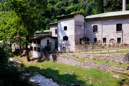 View of the Paper Museum factory of Toscolano Maderno, Brescia, Italyの写真素材