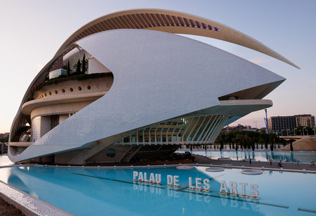 Valencia, Spain - July 12, 2025: Palau de les Arts Reina Sofia opera house in Valencia's City of Arts and Sciences, designed by Santiago Calatravaのeditorial素材