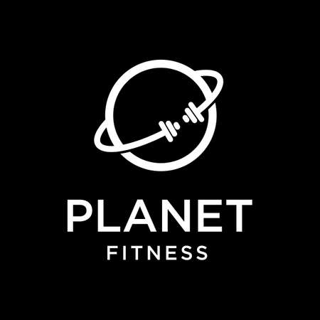 Planet Barbell Conference Fitness logo designのイラスト素材