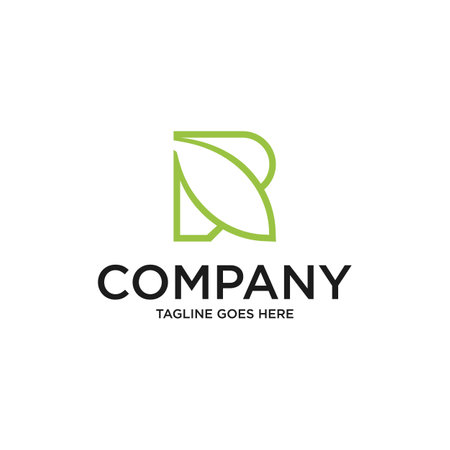 Initial Letter R and Leaf Linked Logo. with green color isolated on white Background. Usable for Business and Branding Logos. Flat Vector Logo Design Template Element.のイラスト素材