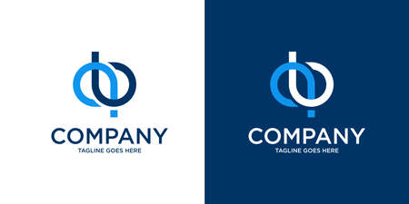 Abstract Initial Letter A and B Linked Logo. with blue color isolated on white and dark Background. Usable for Business and Branding Logos. Flat Vector Logo Design Template Element.のイラスト素材