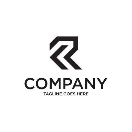 Abstract Initial Letter R and K Linked Logo. with black color isolated on white Background. Usable for Business and Branding Logos. Flat Vector Logo Design Template Element.のイラスト素材