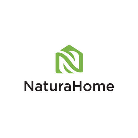 Nature house logo with green color can be used as symbols, brand identity, company logo, iconのイラスト素材