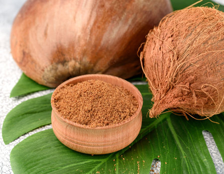 Raw Organic Coconut Palm Sugar in a Bowl.