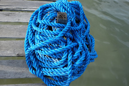 roll of old blue rope