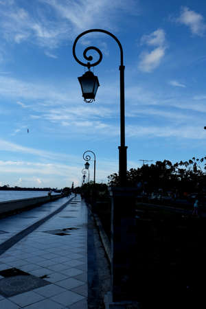 park light poles on the  public areaの写真素材