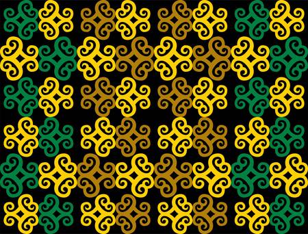 seamless pattern of borneo batik style. traditional Indonesian fabric motif. vector design inspiration. Creative textile background for fashion or cloth. culture motif of dayakのイラスト素材