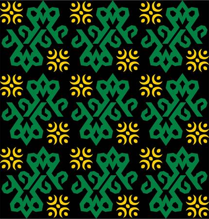 seamless pattern of borneo batik style. traditional Indonesian fabric motif. vector design inspiration. Creative textile pattern for fashion or cloth. culture motif of dayakのイラスト素材