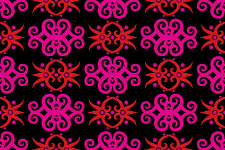 seamless pattern of borneo batik style. traditional Indonesian fabric motif. vector design inspiration. Creative textile pattern for fashion or cloth. culture motif of dayakのイラスト素材