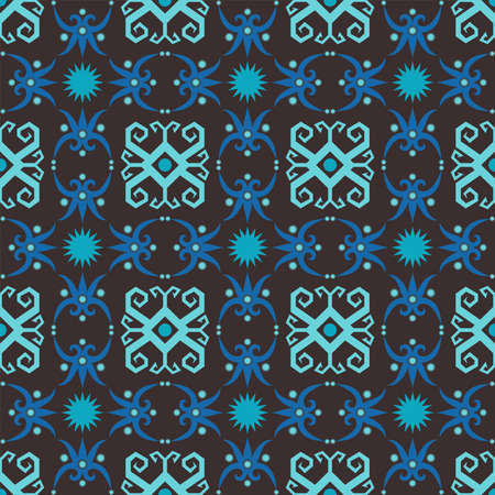 seamless pattern of borneo batik style. traditional Indonesian fabric motif. vector design inspiration. Creative textile background for fashion or cloth. culture motif of dayakのイラスト素材