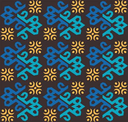 seamless pattern of borneo batik style. traditional Indonesian fabric motif. vector design inspiration. Creative textile pattern for fashion or cloth. culture motif of dayakのイラスト素材