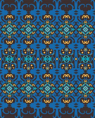 traditional seamless pattern of batik motif. Stylish fabric vector design. Creative textile background for fashion or cloth. Borneo styleのイラスト素材