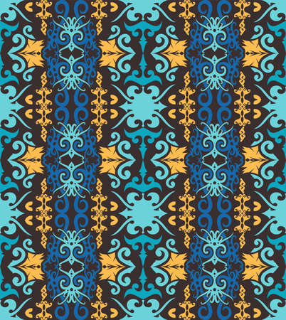 traditional seamless pattern of batik motif. Stylish fabric vector design. Creative textile background for fashion or cloth. Borneo styleのイラスト素材