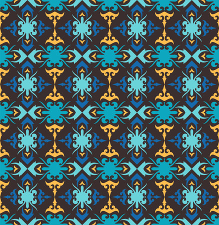 seamless pattern of dayak ethnic pattern. Traditional Indonesian fabric motif. Borneo style. vector...
