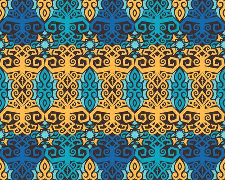 seamless pattern of dayak ethnic pattern. Traditional Indonesian fabric motif. Borneo style. vector design inspiration. Creative textile for fashion or clothのイラスト素材