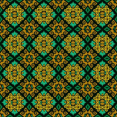 seamless pattern of ethnic pattern. Traditional Indonesian fabric motif. Dayak Borneo style. vector design inspiration. Creative textile for fashion or clothのイラスト素材