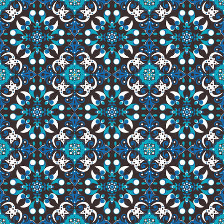 Seamless pattern with geometric ornate ethnic style. Vector Floral Illustration in asian textile. vector design inspiration. creative fabric motifのイラスト素材