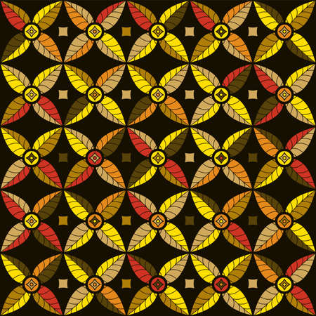 Autumn seamless pattern.Vector design inspiration abstract floral and leaves background for wedding, invitations, textile, wrapping paper,fabric.のイラスト素材