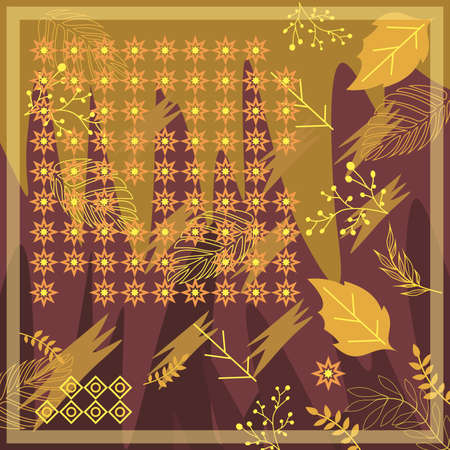 design of hijab or scarf motifs with abstract foliage patterns. can be used also for other fabric patterns or wallpaper.vector design inspirationのイラスト素材