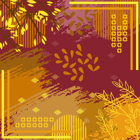 Hijab design with floral abstract style. Silk scarf pattern