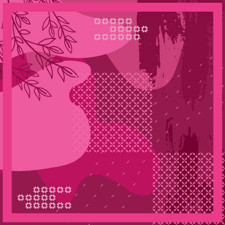 Design of hijab or scarf motifs with abstract foliage patterns. can be used also for other fabric patterns or wallpaper.vector design inspirationのイラスト素材