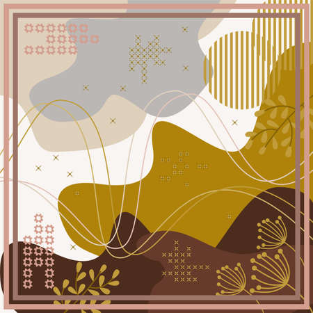 Design of hijab or scarf motifs with abstract foliage patterns. can be used also for other fabric patterns or wallpaper.vector design inspirationのイラスト素材