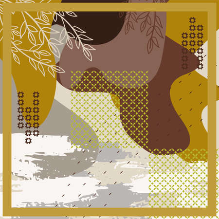 Design of hijab or scarf motifs with abstract foliage patterns. can be used also for other fabric patterns or wallpaper.vector design inspirationのイラスト素材