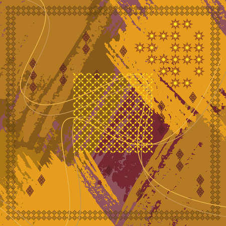 Design of hijab or scarf motifs with abstract foliage patterns. can be used also for other fabric patterns or wallpaper.vector design inspirationのイラスト素材