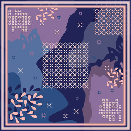 Pattern of hijab motif design with abstract design. Silk scarf pattern vector design inspirationのイラスト素材