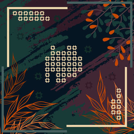 Design of hijab or scarf motifs with abstract foliage patterns. can be used also for other fabric patterns or wallpaper.vector design inspirationのイラスト素材