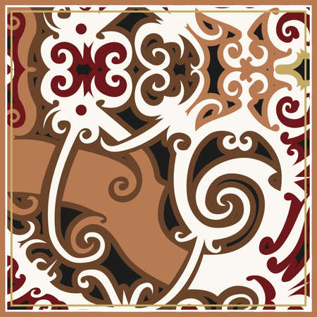pattern of hijab motif design with abstract design. Silk scarf pattern vector design inspirationのイラスト素材